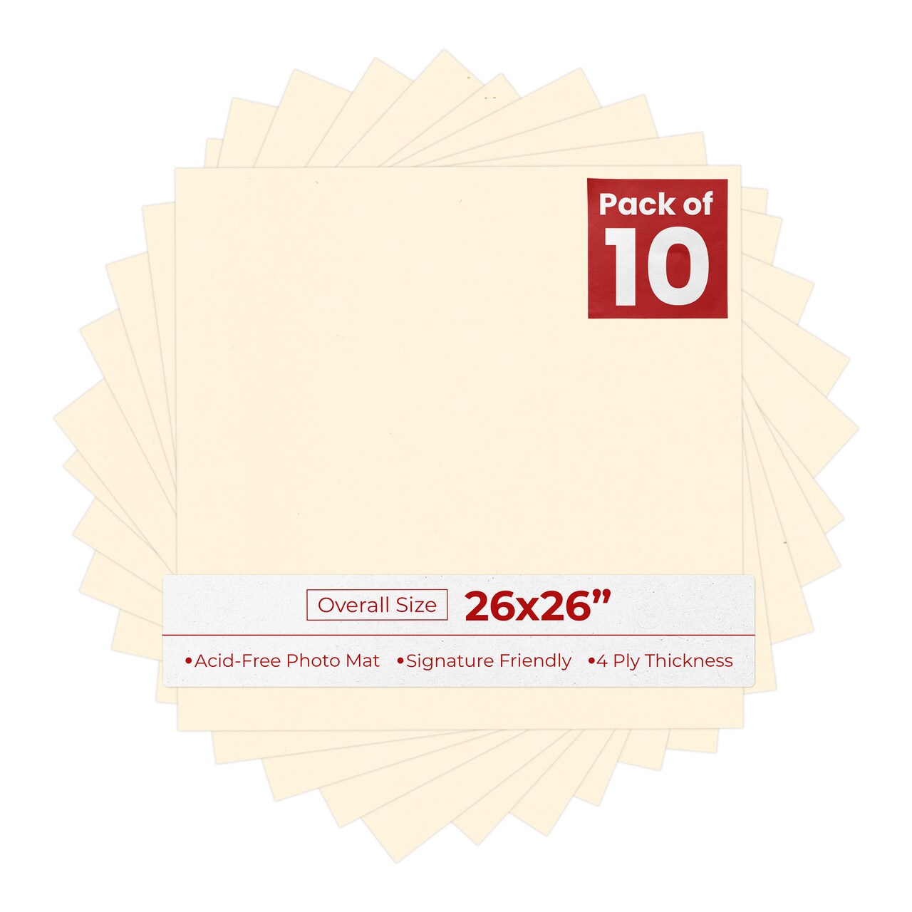 Bamboo Beige 26x26 Uncut Mat Board - Blank Sheets, No Opening